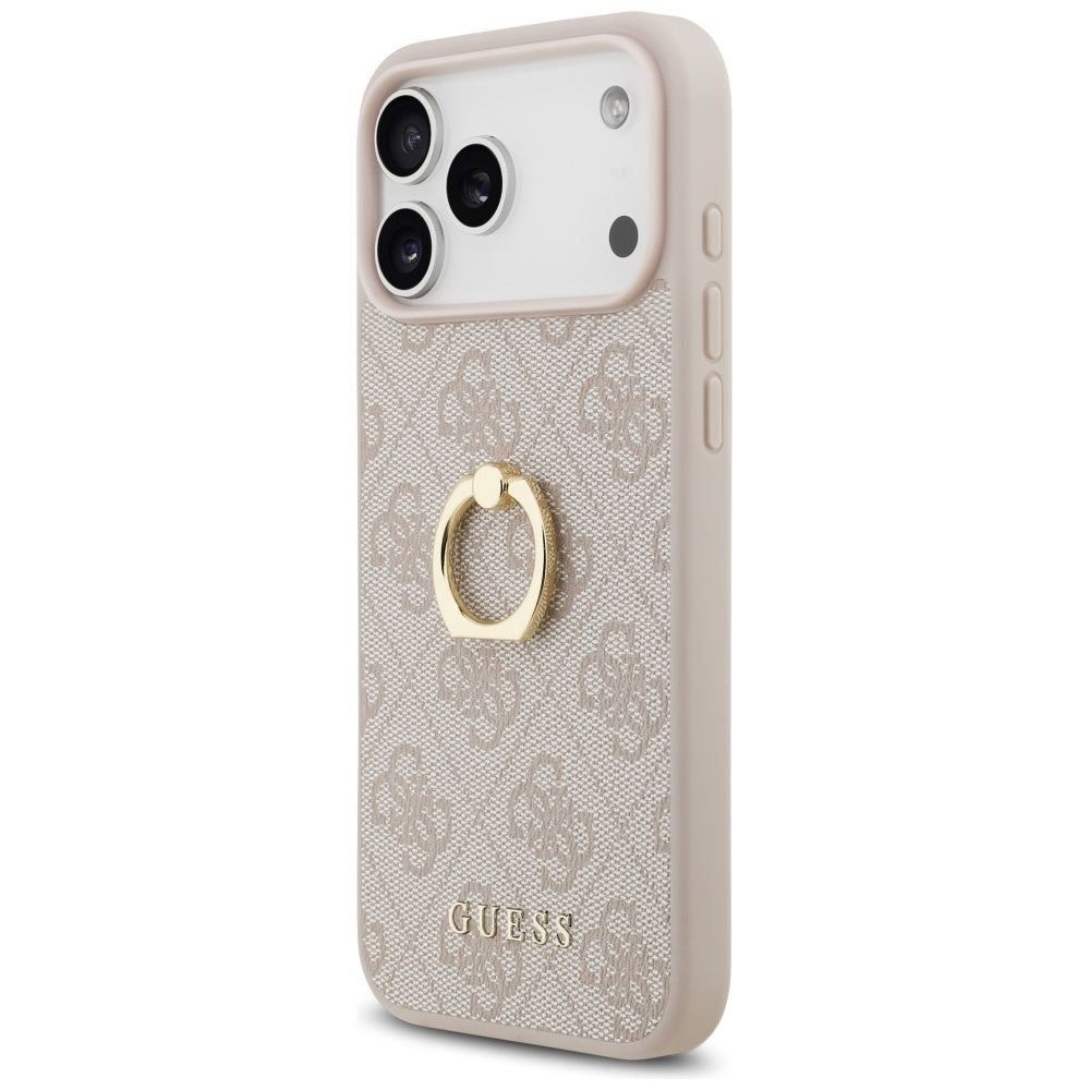 Etui na Apple iPhone 17 Pro Max, Guess, 4G Ring Stand, Różowy
