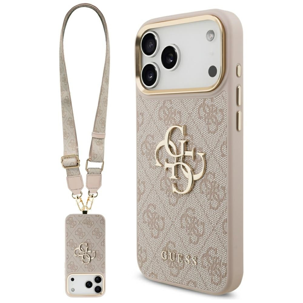 Etui na Apple iPhone 17 Pro Max, Guess, Big 4G Classic Logo with Big Strap, Różowy