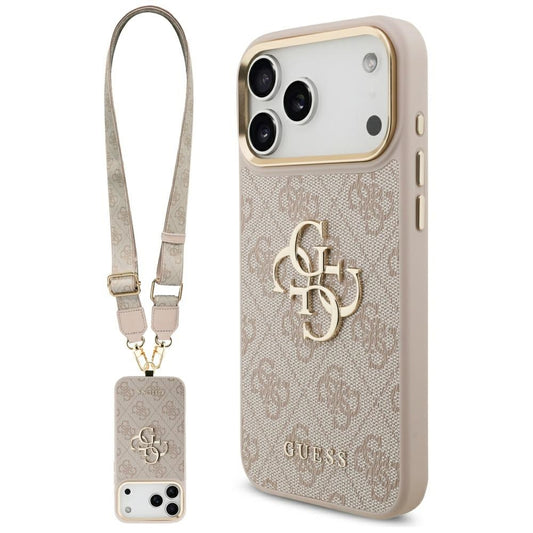 Etui na Apple iPhone 17 Pro Max, Guess, Big 4G Classic Logo with Big Strap, Różowy