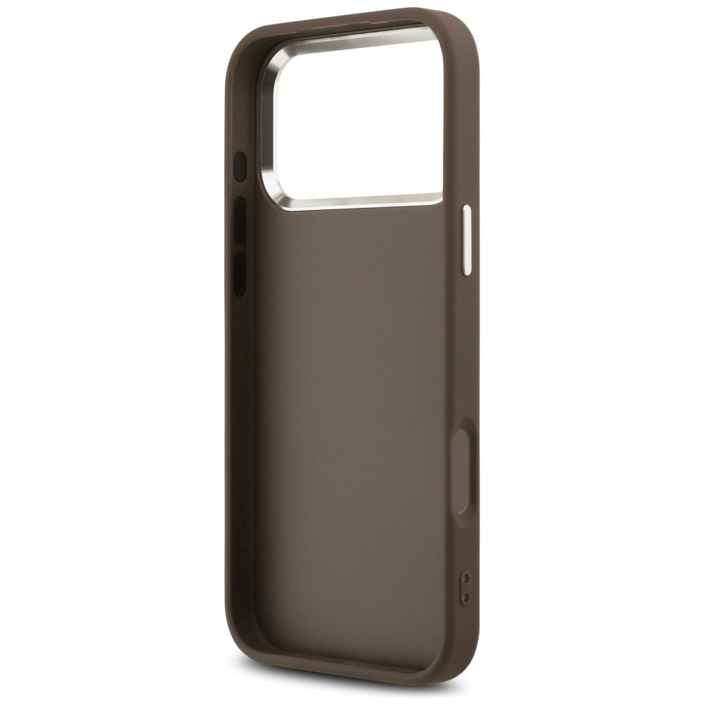 Etui na Apple iPhone 17 Pro Max, Guess, Big 4G Logo Classic, Brązowo-Srebrne