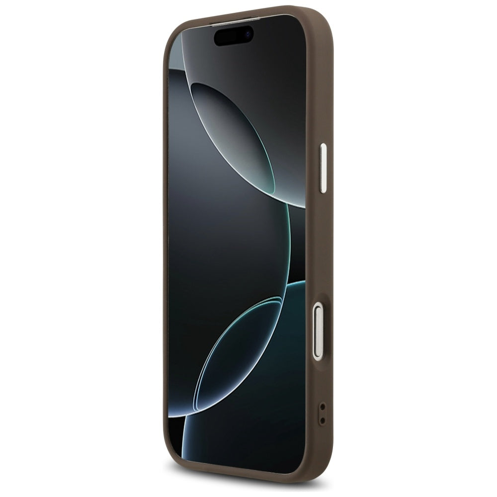 Etui na Apple iPhone 17 Pro Max, Guess, Big 4G Logo Classic, Brązowo-Srebrne