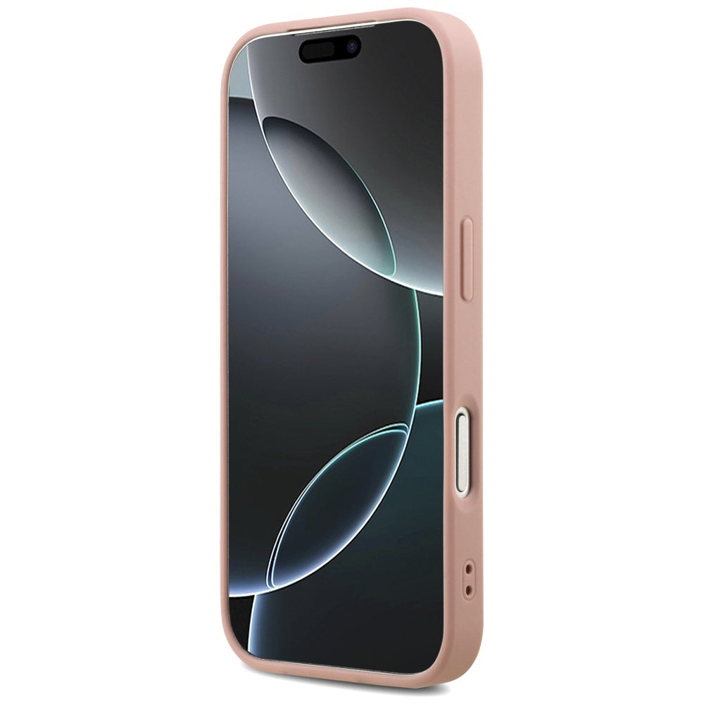 Etui na Apple iPhone 17 Pro Max, Guess, Fixed Glitter Big 4G, Różowy