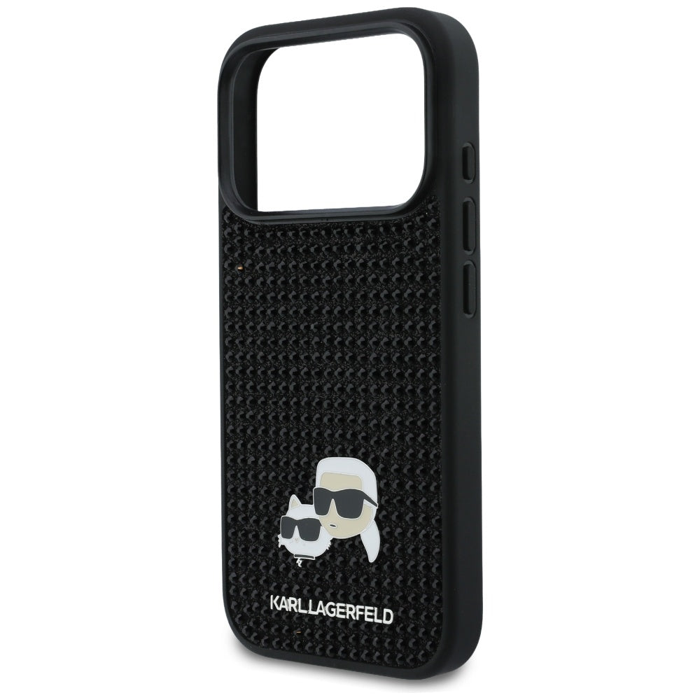 Etui na Apple iPhone 17 Pro Max, Karl Lagerfeld, Rhinestone Karl & Choupette Pins, Czarne