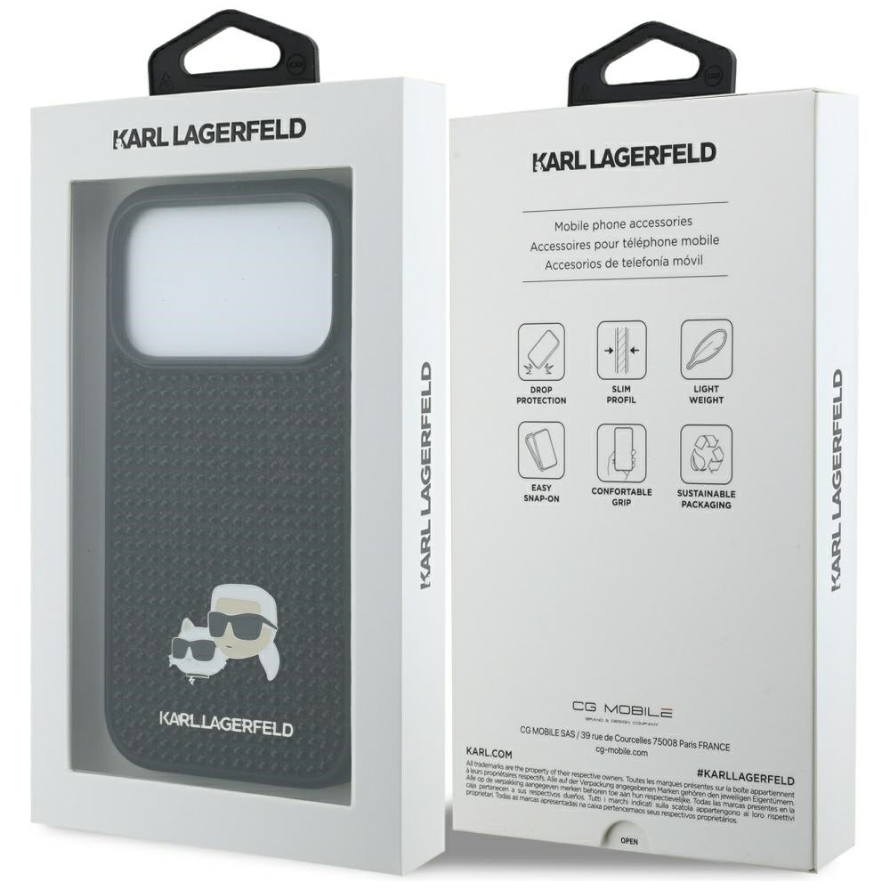 Etui na Apple iPhone 17 Pro Max, Karl Lagerfeld, Rhinestone Karl & Choupette Pins, Czarne