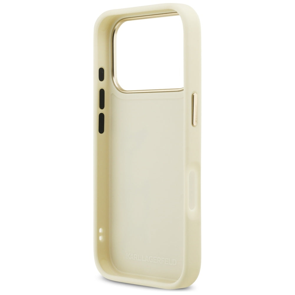 Etui na Apple iPhone 17 Pro Max, Karl Lagerfeld, Script Logo, Beżowy