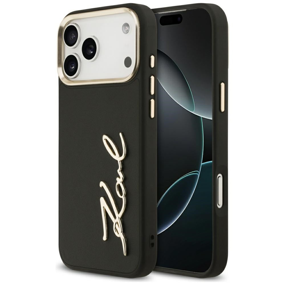 Etui na Apple iPhone 17 Pro Max, Karl Lagerfeld, Script Logo, Czarne