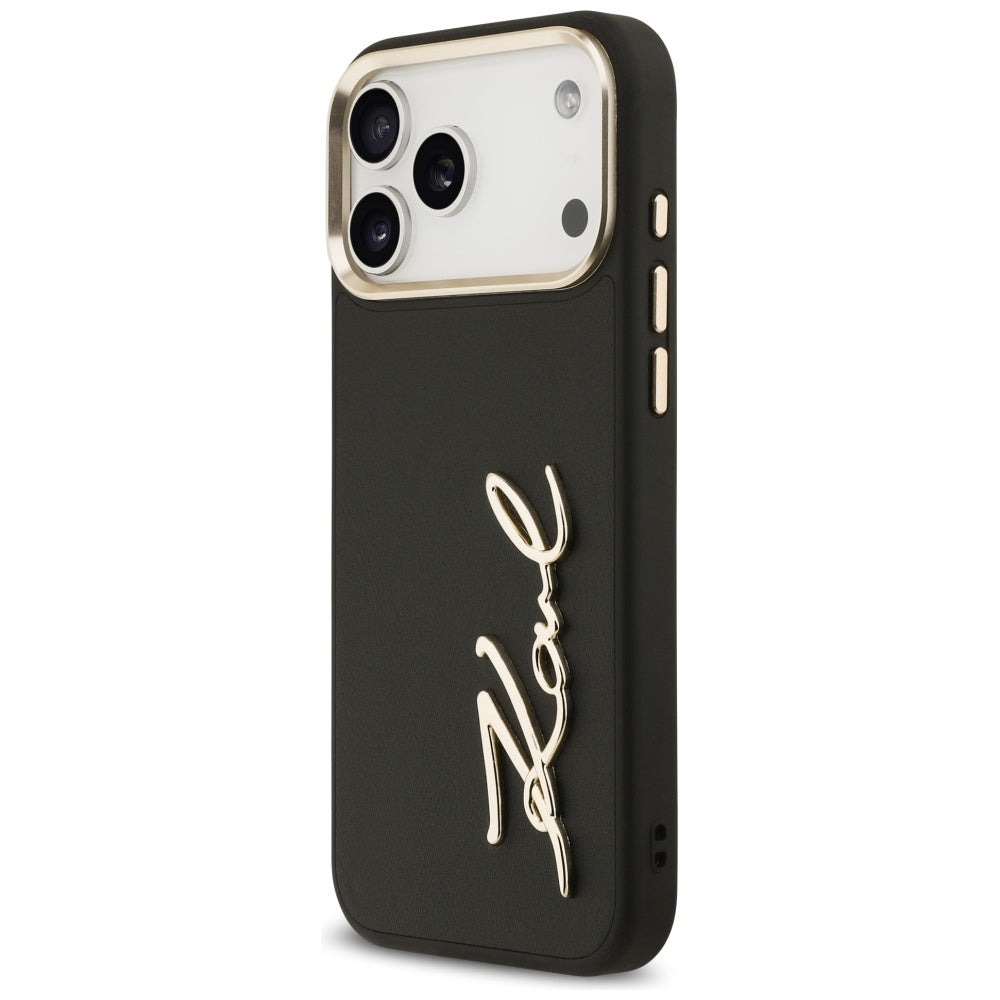 Etui na Apple iPhone 17 Pro Max, Karl Lagerfeld, Script Logo, Czarne