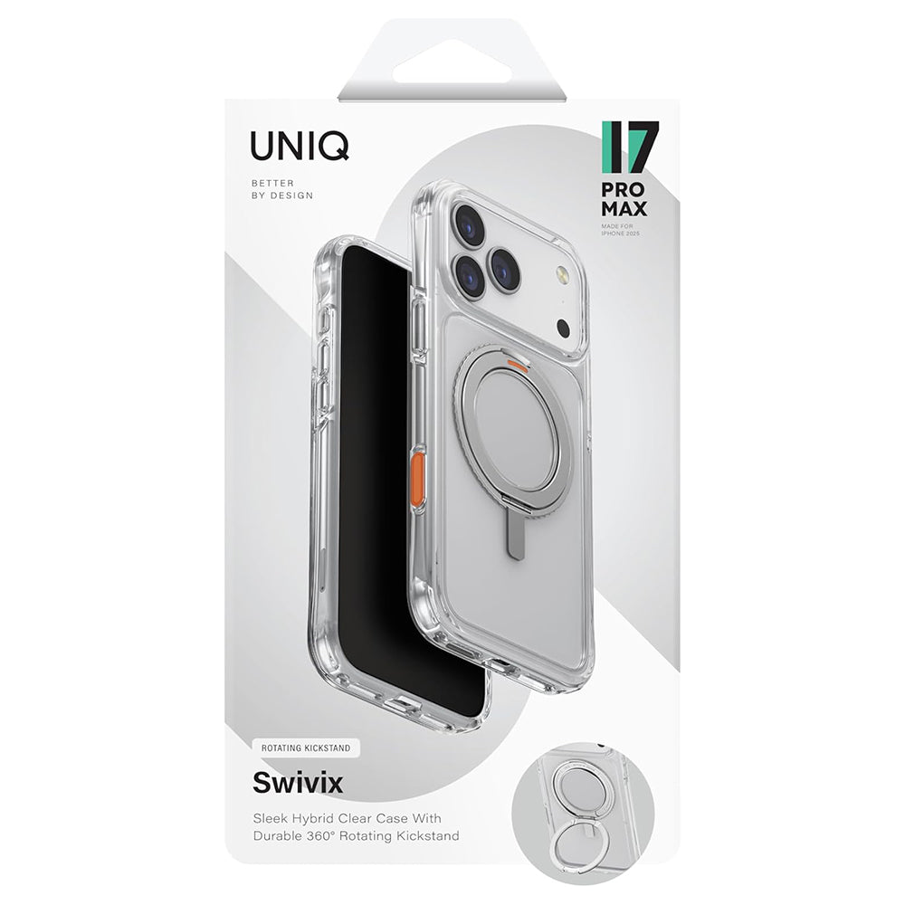 Etui na Apple iPhone 17 Pro Max, UNIQ, Swivix, Srebrne