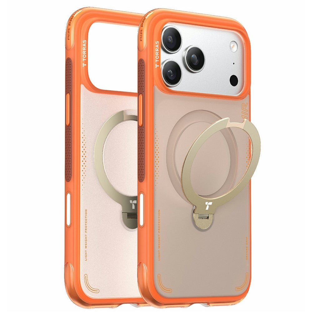 Etui MagSafe dla Apple iPhone 17 Pro, Torras, Ostand Spin Air, Pomarańczowe