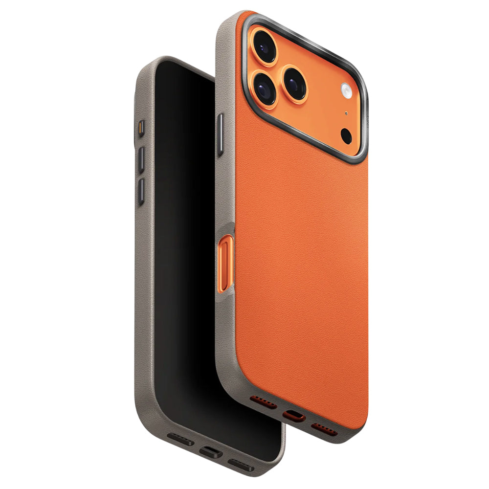 Etui na Apple iPhone 17 Pro, UNIQ, Lyden Leatherette, Beż Pomarańczowy