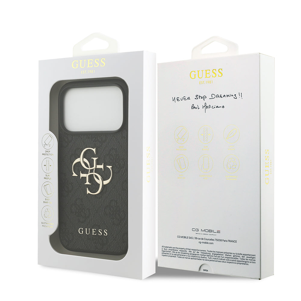 Etui na Apple iPhone 18 Pro / 17 Pro, Guess, 4G Big Logo, czarne