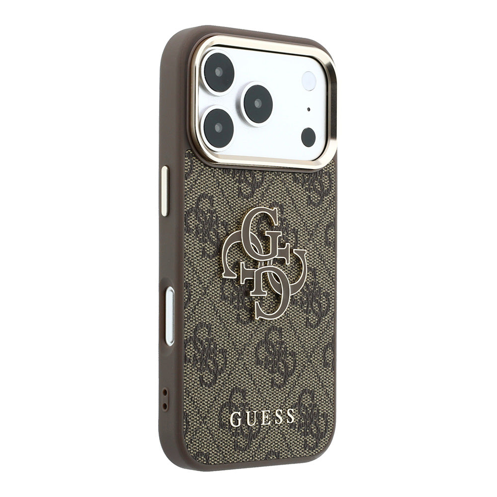 Etui na Apple iPhone 18 Pro / 17 Pro, Guess, 4G Big Resin Logo, Brązowe