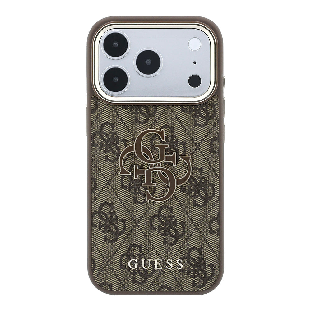Etui na Apple iPhone 18 Pro / 17 Pro, Guess, 4G Big Resin Logo, Brązowe