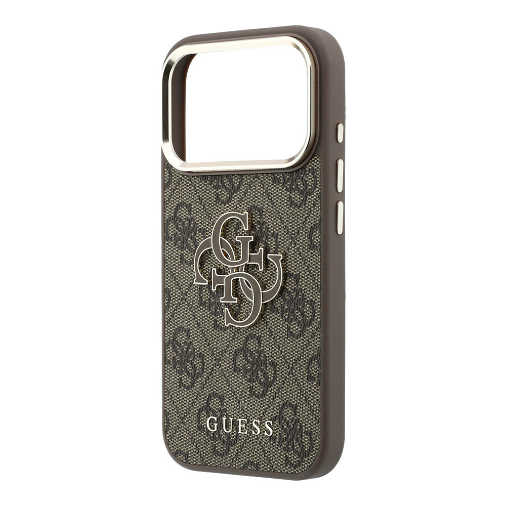 Etui na Apple iPhone 18 Pro / 17 Pro, Guess, 4G Big Resin Logo, Brązowe