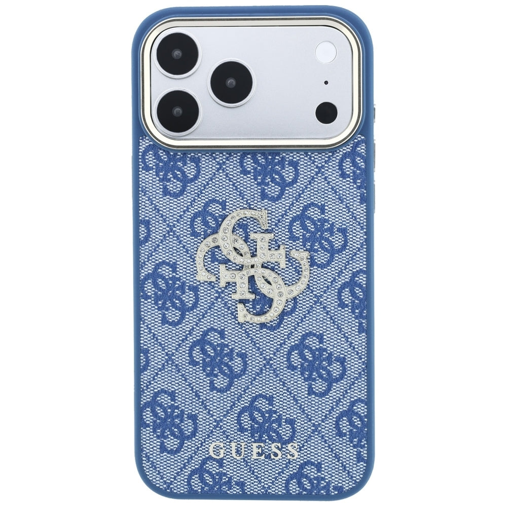 Etui na Apple iPhone 18 Pro / 17 Pro, Guess, 4G Big Strass Logo, Niebieskie