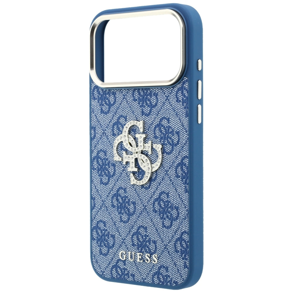 Etui na Apple iPhone 18 Pro / 17 Pro, Guess, 4G Big Strass Logo, Niebieskie