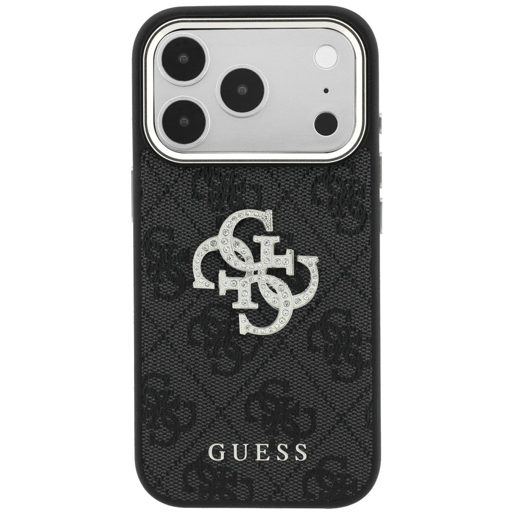 Etui na Apple iPhone 18 Pro / 17 Pro, Guess, 4G Big Strass Logo, czarne