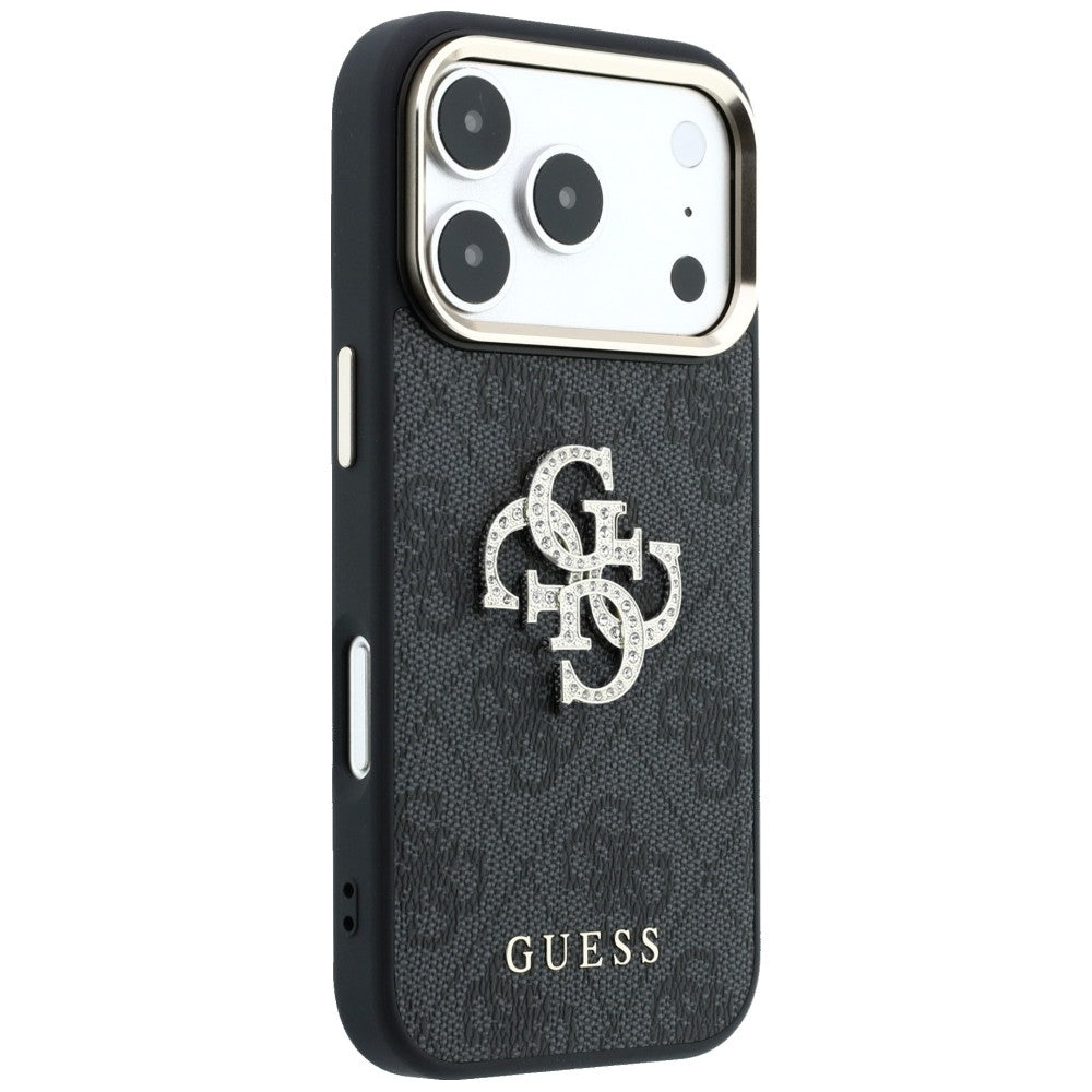 Etui na Apple iPhone 18 Pro / 17 Pro, Guess, 4G Big Strass Logo, czarne