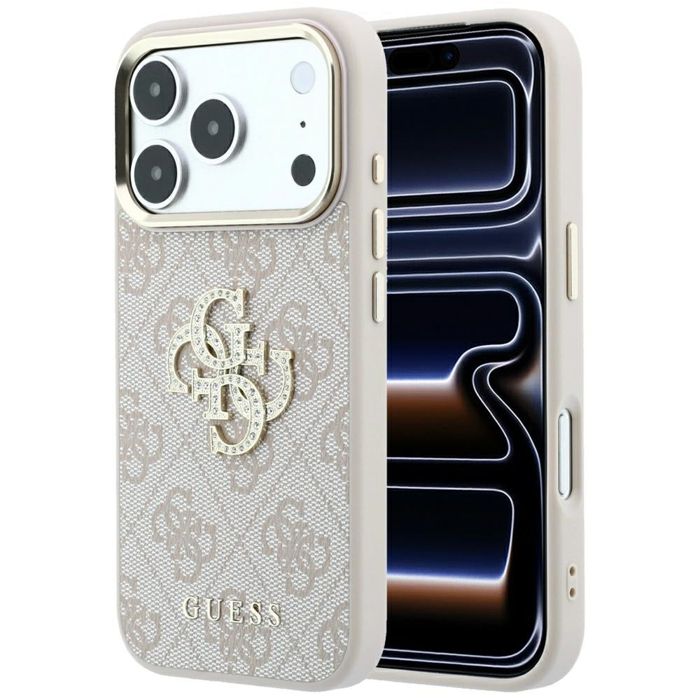 Etui na Apple iPhone 18 Pro / 17 Pro, Guess, 4G Big Strass Logo, Różowe