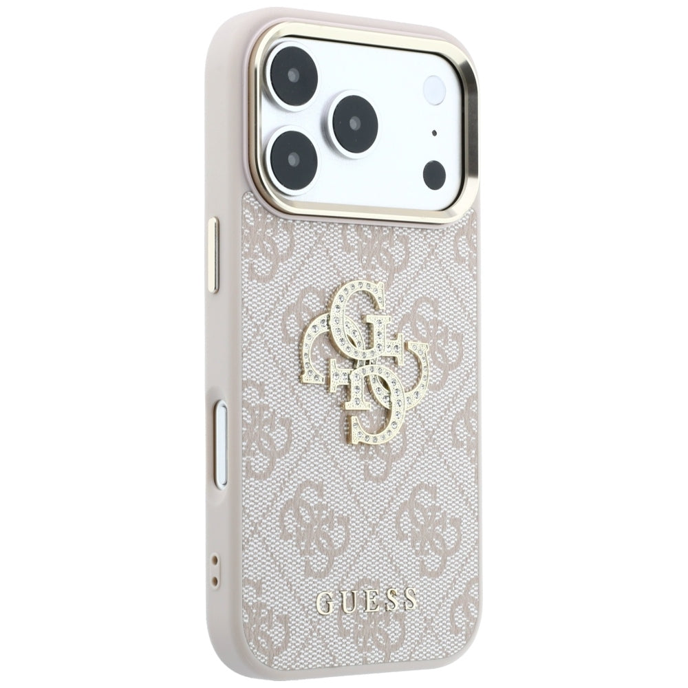 Etui na Apple iPhone 18 Pro / 17 Pro, Guess, 4G Big Strass Logo, Różowe