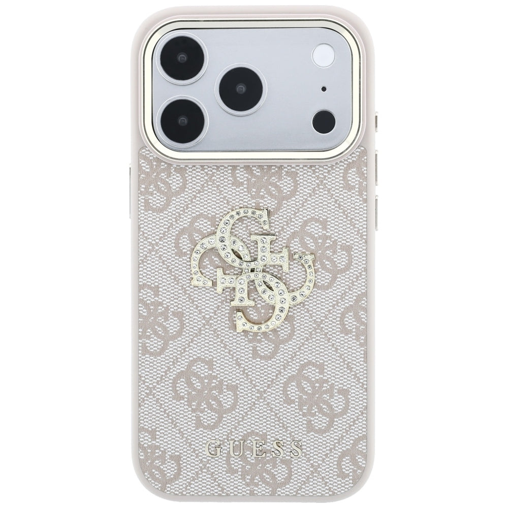 Etui na Apple iPhone 18 Pro / 17 Pro, Guess, 4G Big Strass Logo, Różowe