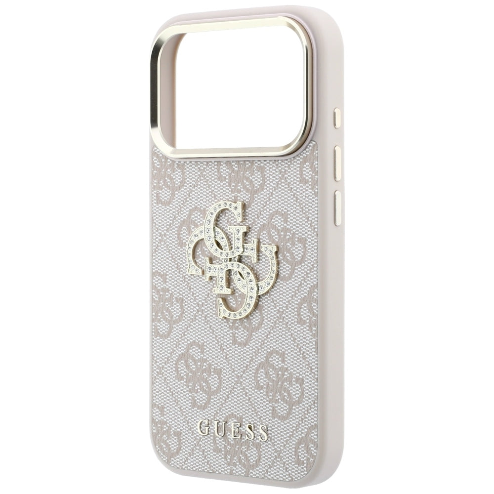 Etui na Apple iPhone 18 Pro / 17 Pro, Guess, 4G Big Strass Logo, Różowe