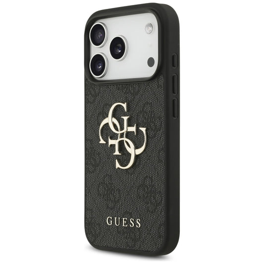 Etui na Apple iPhone 18 Pro / 17 Pro, Guess, 4G Classic Logo z paskiem, czarne