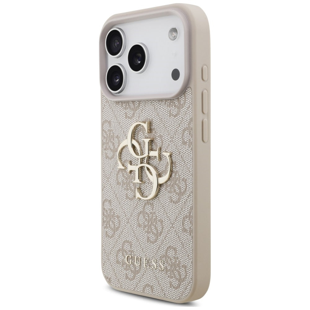 Etui na Apple iPhone 18 Pro / 17 Pro, Guess, 4G Classic Logo z paskiem, różowe