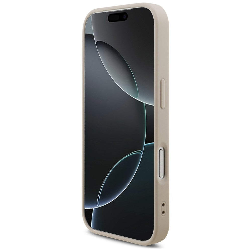 Etui na Apple iPhone 18 Pro / 17 Pro, Guess, 4G Classic Logo z paskiem, różowe