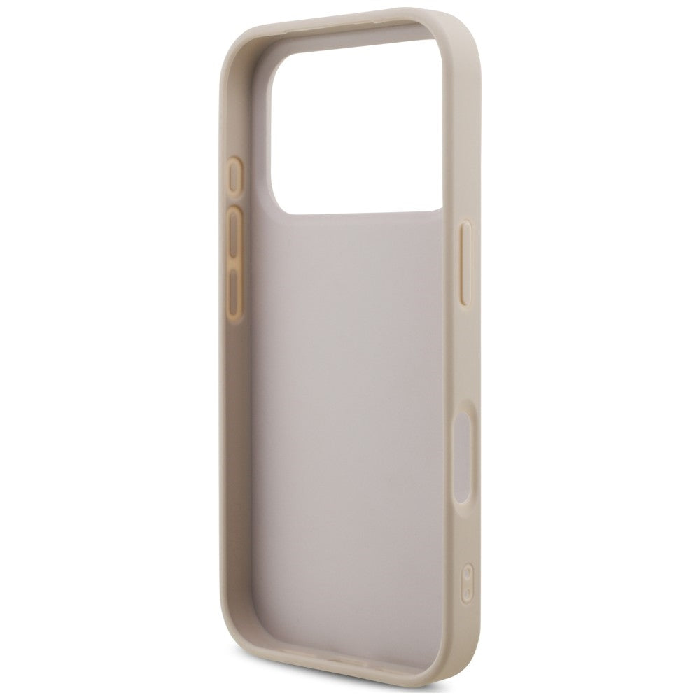 Etui na Apple iPhone 18 Pro / 17 Pro, Guess, 4G Classic Logo z paskiem, różowe