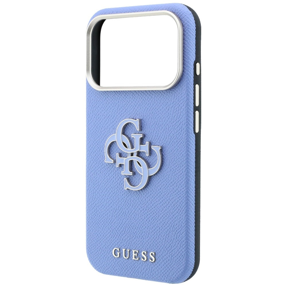 Etui na Apple iPhone 18 Pro / 17 Pro, Guess, Grained Big Resin Logo, Bleu