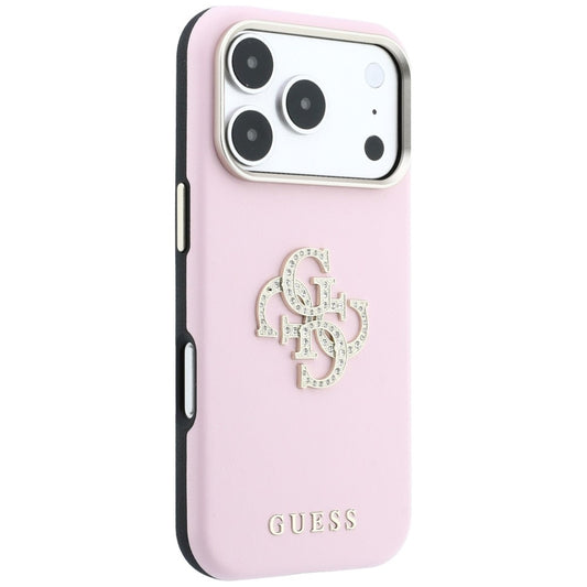 Etui do Apple iPhone 18 Pro / 17 Pro, Guess, Smooth Big Strass Logo, różowy