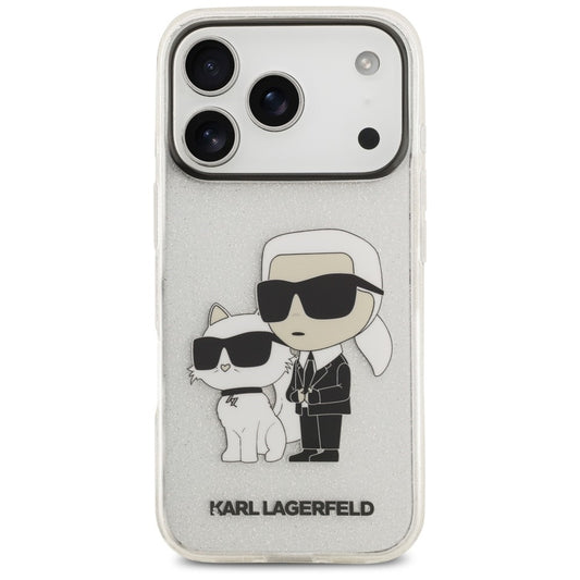 Etui do Apple iPhone 18 Pro / 17 Pro, Karl Lagerfeld, IML Glitter Karl and Choupette NFT, przezroczyste