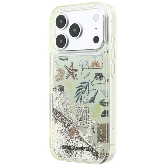 Etui na Apple iPhone 18 Pro / 17 Pro, Karl Lagerfeld, Liquid Glitter Beach and Sand, Beż