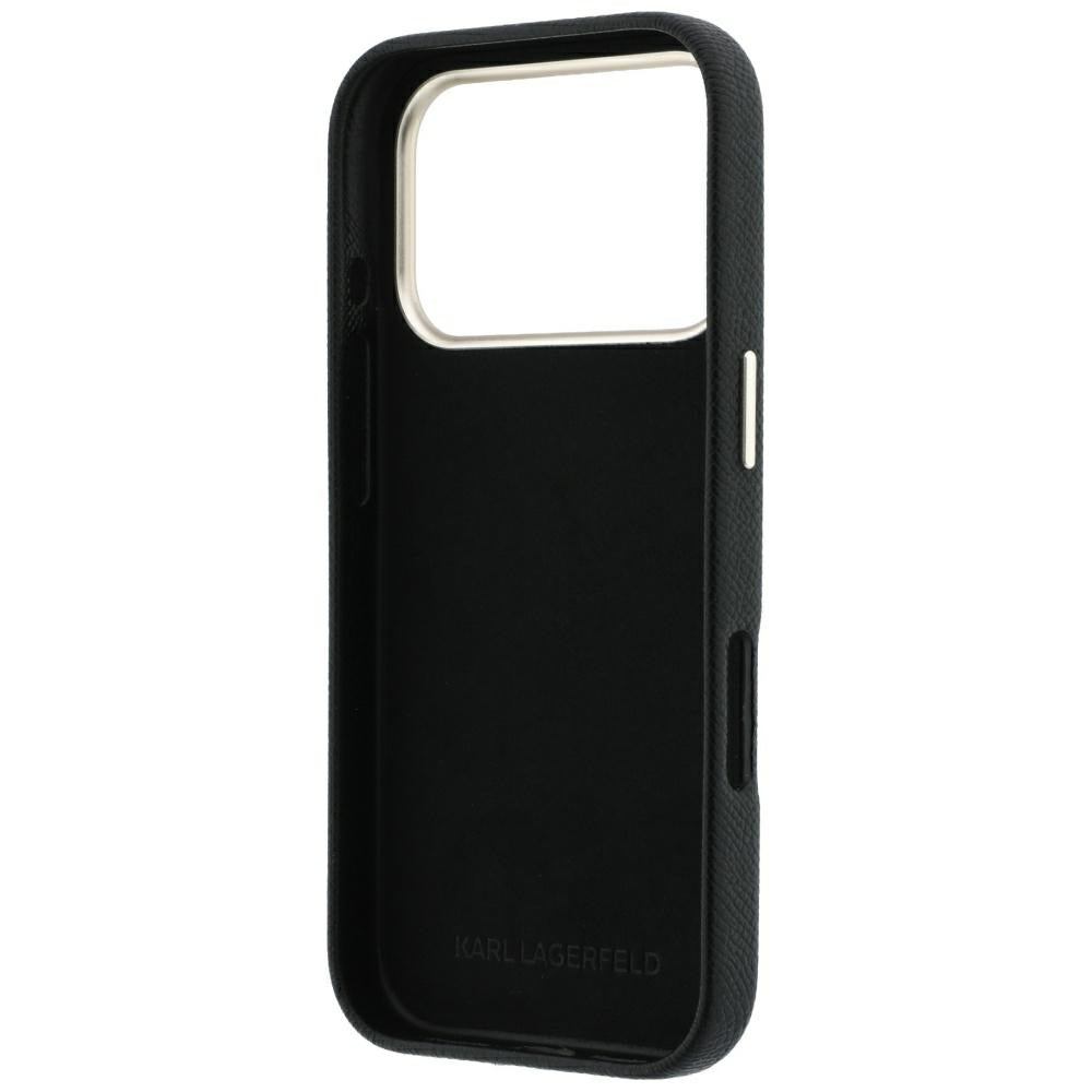 Etui na Apple iPhone 18 Pro / 17 Pro, Karl Lagerfeld, Gładkie Duże Logo z Żywicy, Czarne