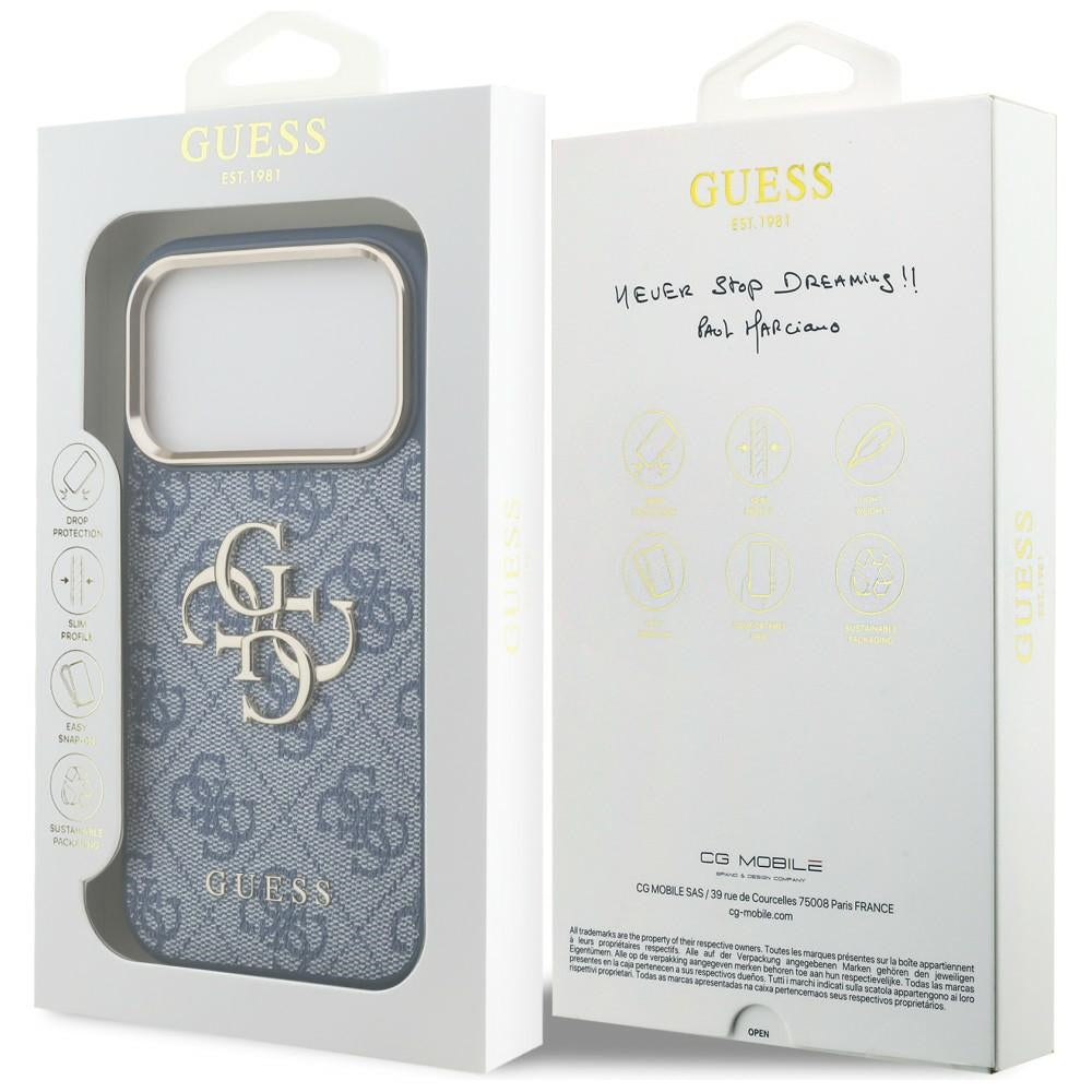 Etui na Apple iPhone 18 Pro Max / 17 Pro Max, Guess, 4G Big Classic Logo, Niebieskie