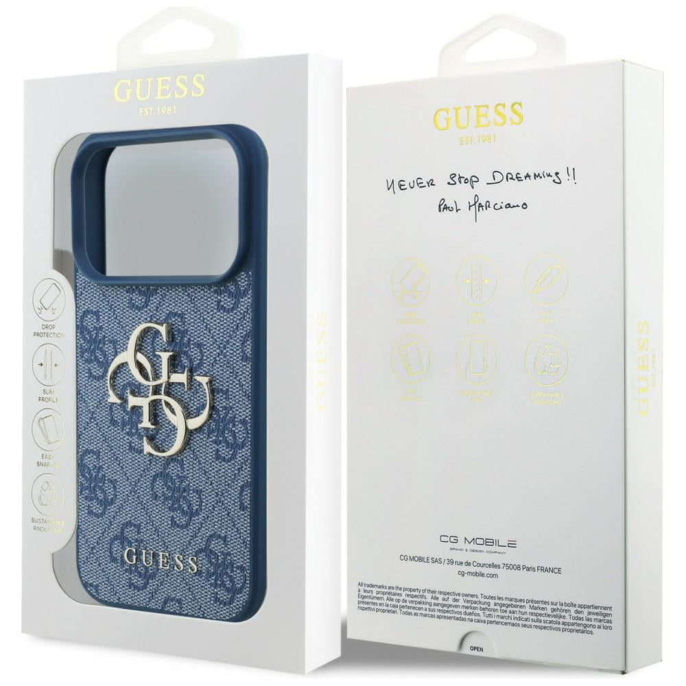 Etui na Apple iPhone 18 Pro Max / 17 Pro Max, Guess, 4G Big Logo, Niebieskie