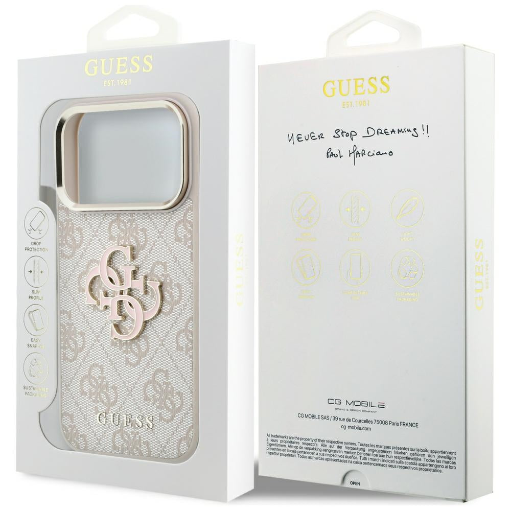Etui na Apple iPhone 18 Pro Max / 17 Pro Max, Guess, 4G Big Resin Logo, Różowe