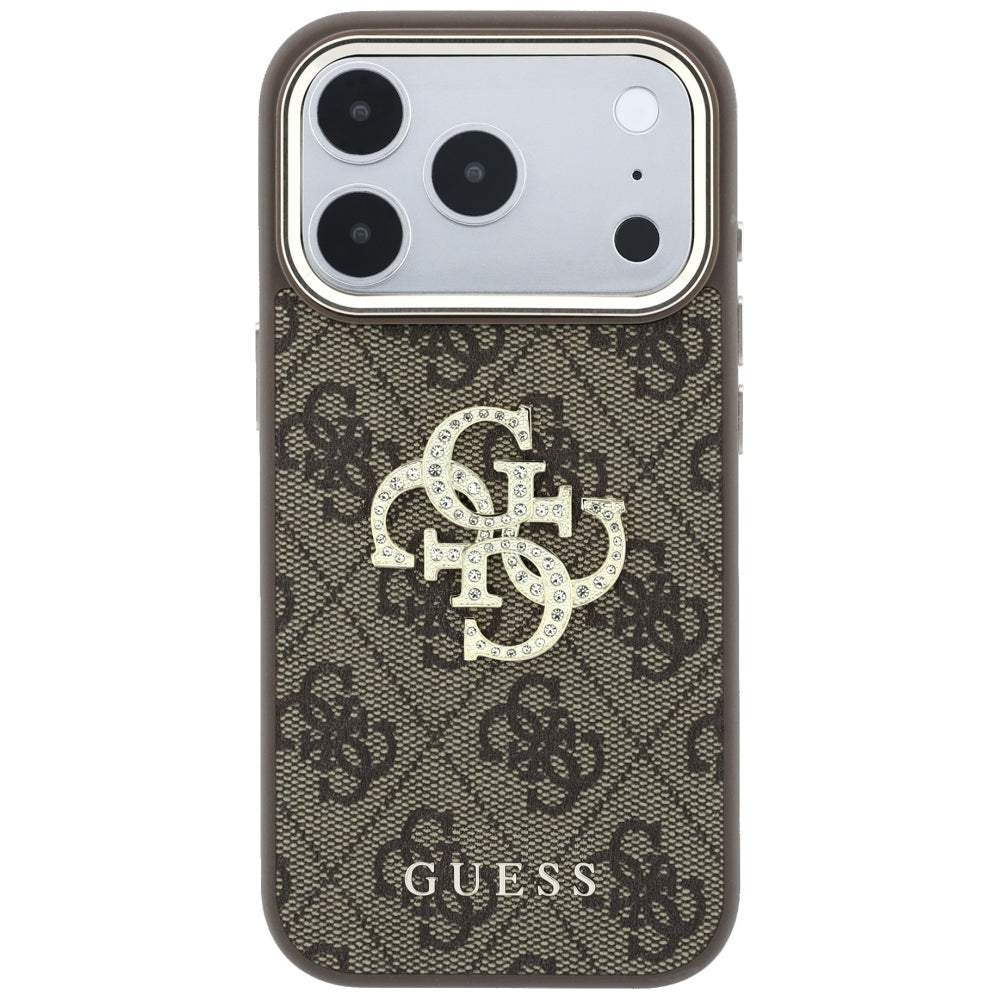 Etui na Apple iPhone 18 Pro Max / 17 Pro Max, Guess, 4G Big Strass Logo, Brązowe