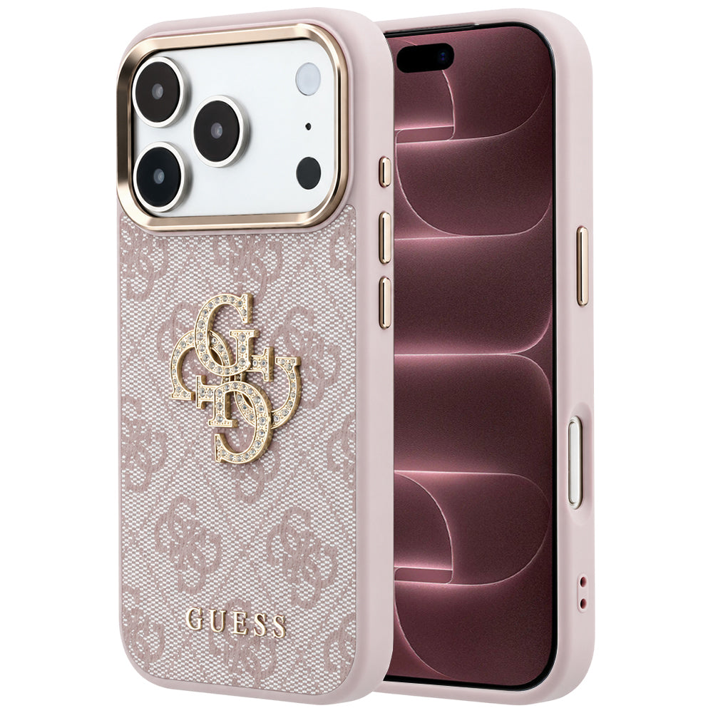 Etui na Apple iPhone 18 Pro Max / 17 Pro Max, Guess, 4G Big Strass Logo, Różowe