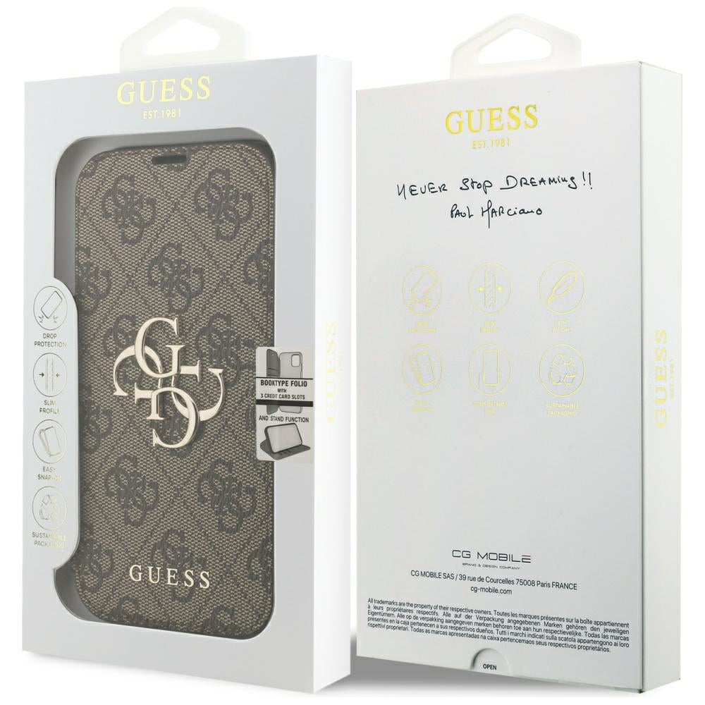 Etui na Apple iPhone 18 Pro Max / 17 Pro Max, Guess, 4G Metal Logo, Brązowe