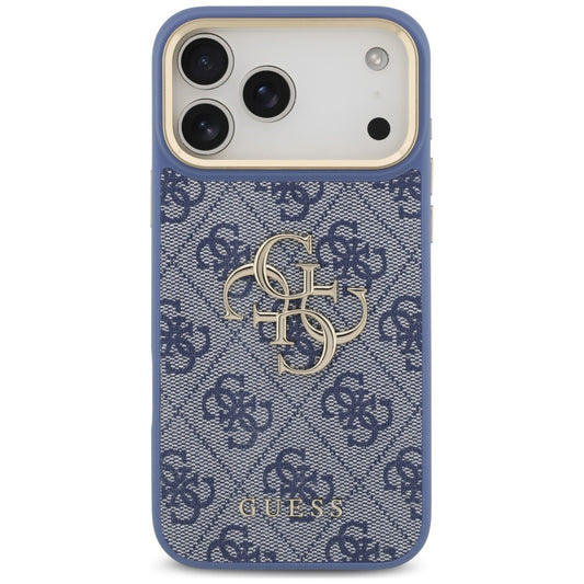 Etui do Apple iPhone 18 Pro Max / 17 Pro Max, Guess, Big 4G Classic Logo & Big Strap Metal Buttons, niebieskie