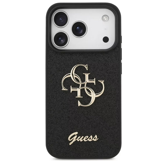 Case for Apple iPhone 18 Pro Max / 17 Pro Max, Guess, Fixed Glitter Big 4G, Black