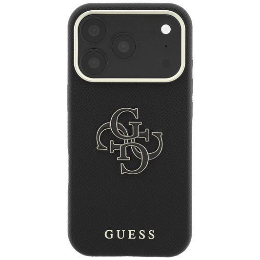 Etui na Apple iPhone 18 Pro Max / 17 Pro Max, Guess, Grained Big Resin Logo, Czarna