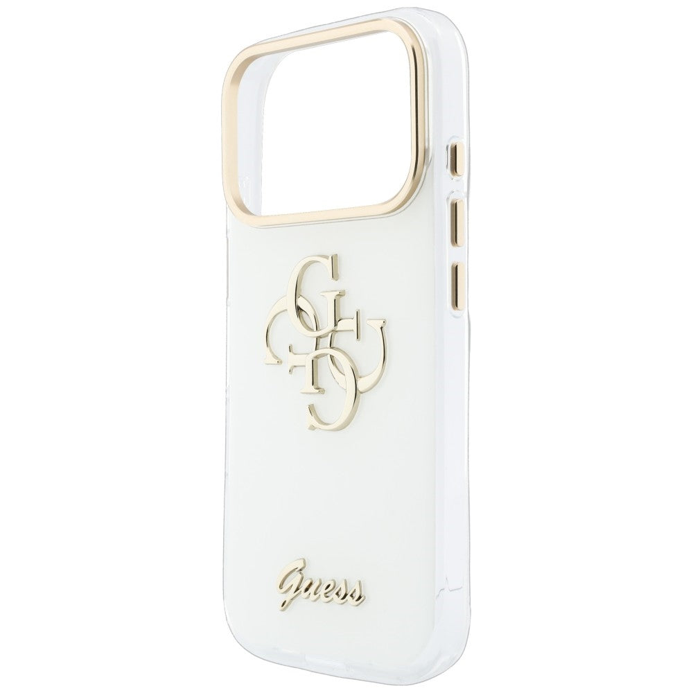 Etui na Apple iPhone 18 Pro Max / 17 Pro Max, Guess, IML 4G Metal Script, Białe