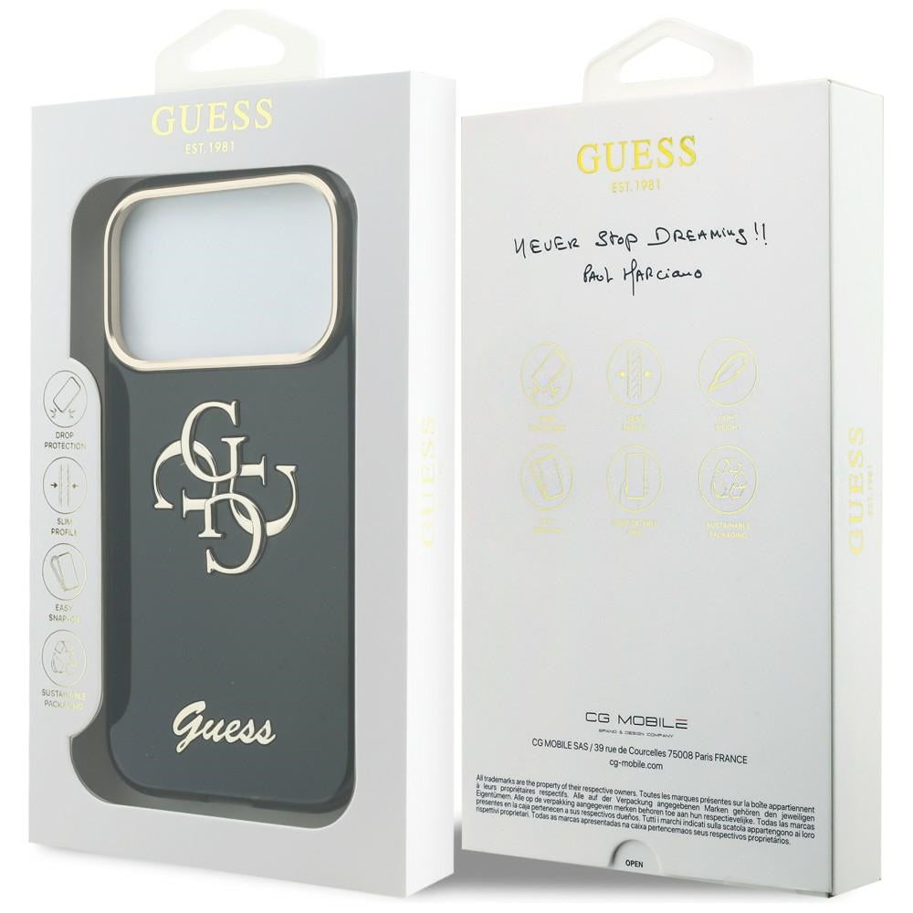 Etui na Apple iPhone 18 Pro Max / 17 Pro Max, Guess, IML 4G Metal Script, czarne