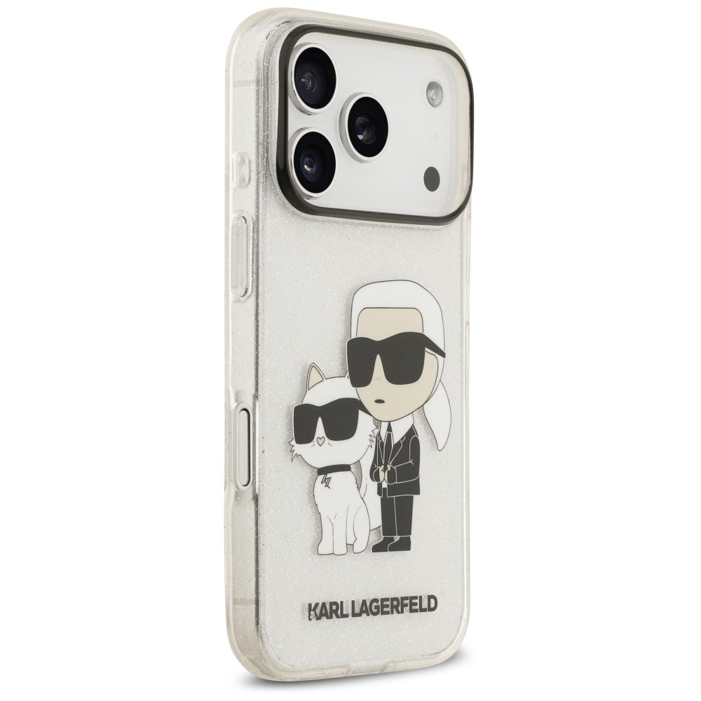 Etui do Apple iPhone 18 Pro Max / 17 Pro Max, Karl Lagerfeld, IML Glitter Karl and Choupette NFT, przezroczyste