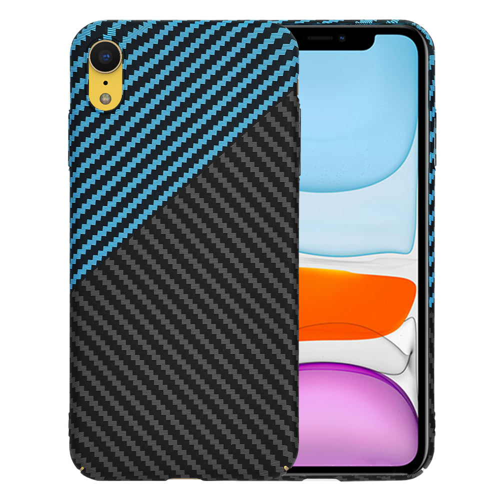 Etui na Apple iPhone XR, Techsuit, Carbonite FiberShell, Czarna Bleu