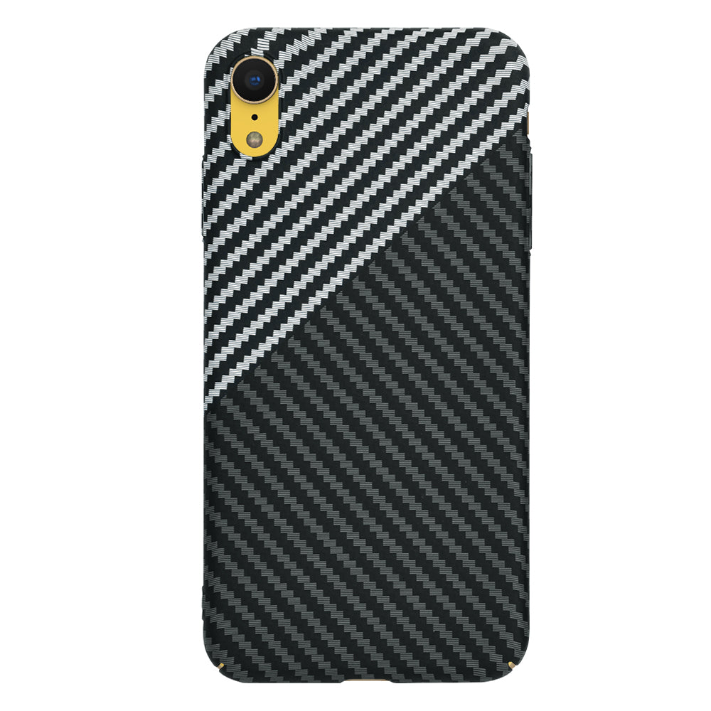 Etui na Apple iPhone XR, Techsuit, Carbonite FiberShell, Czarny Szary