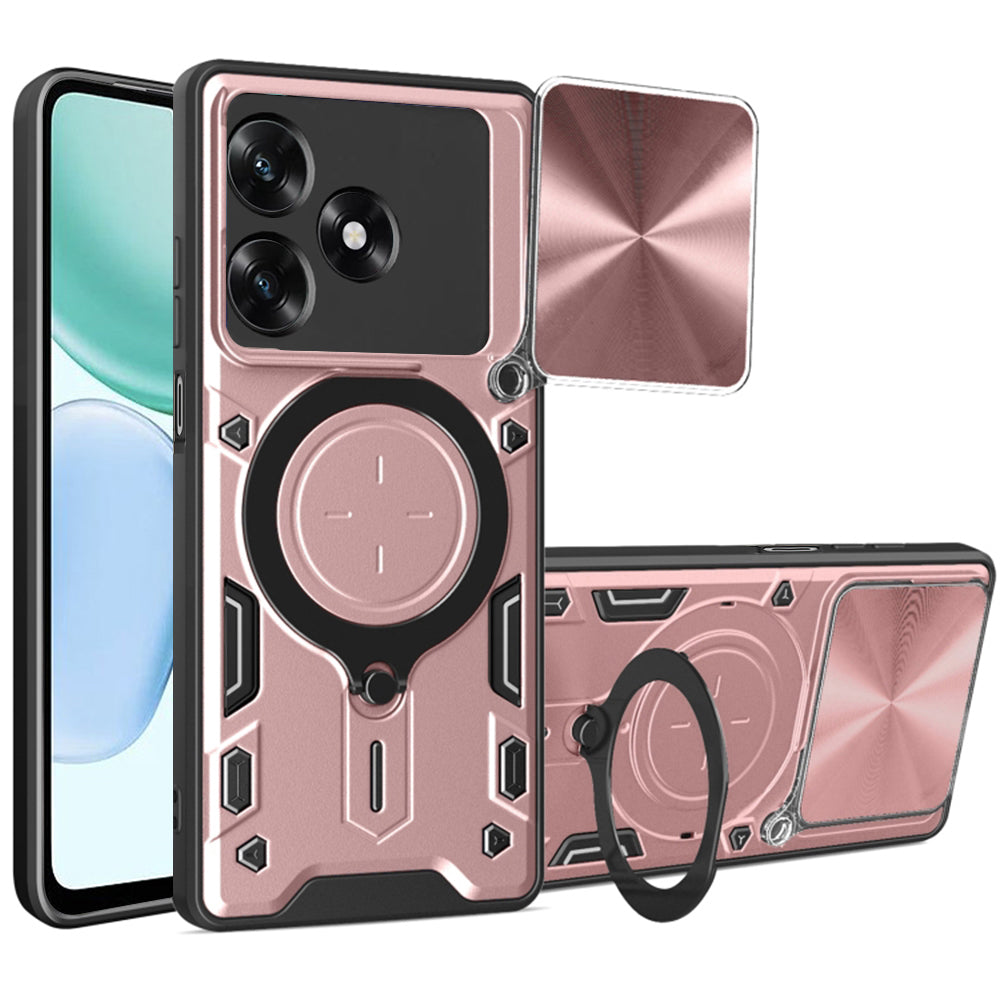Etui na Honor X5c Plus, Techsuit, CamGuard Pro, Złoty Róż